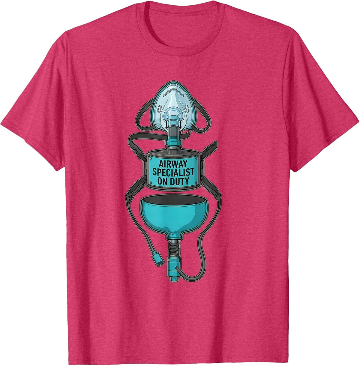 Airway Specialist On Duty Funny Respiratory Therapist RT T-Shirt - Red Heather