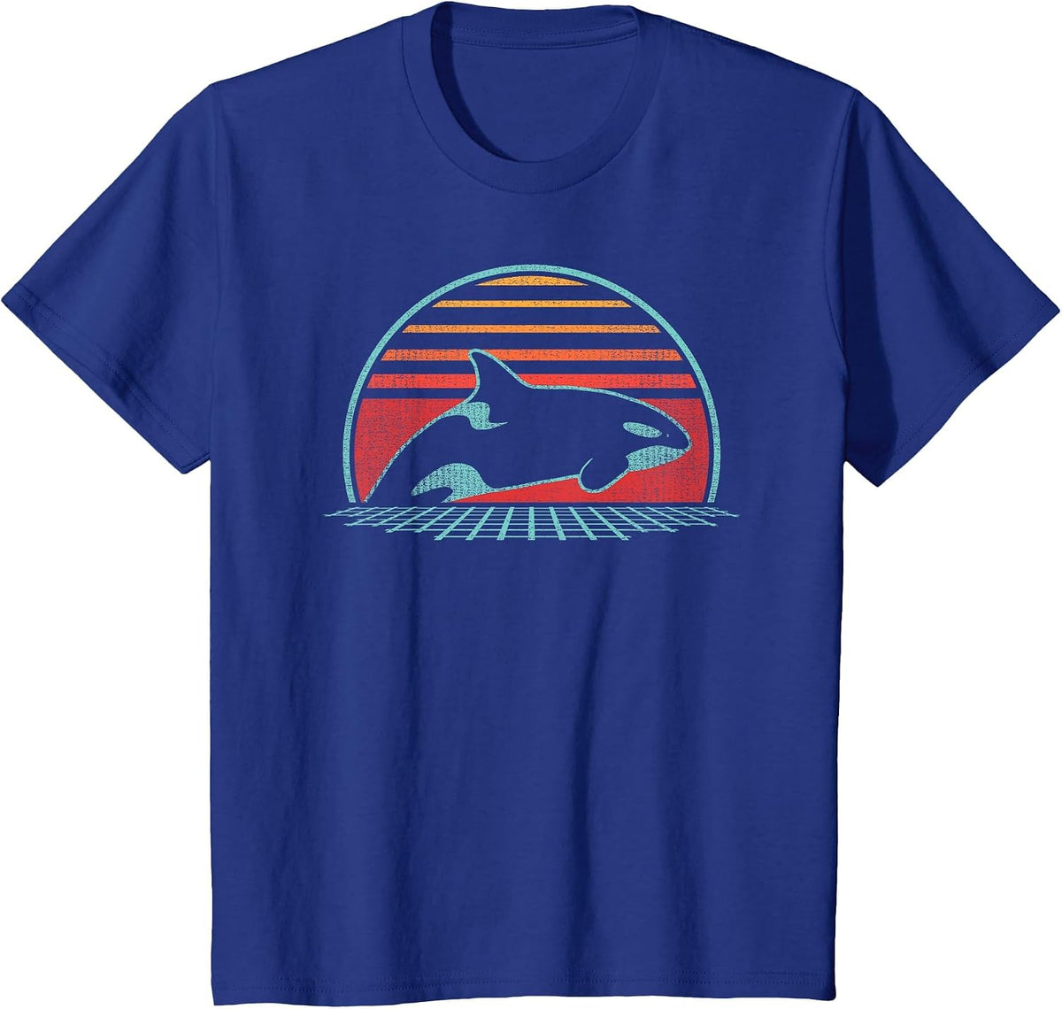 Orca Lover Retro Vintage 80s Style T-Shirt - Royal Blue