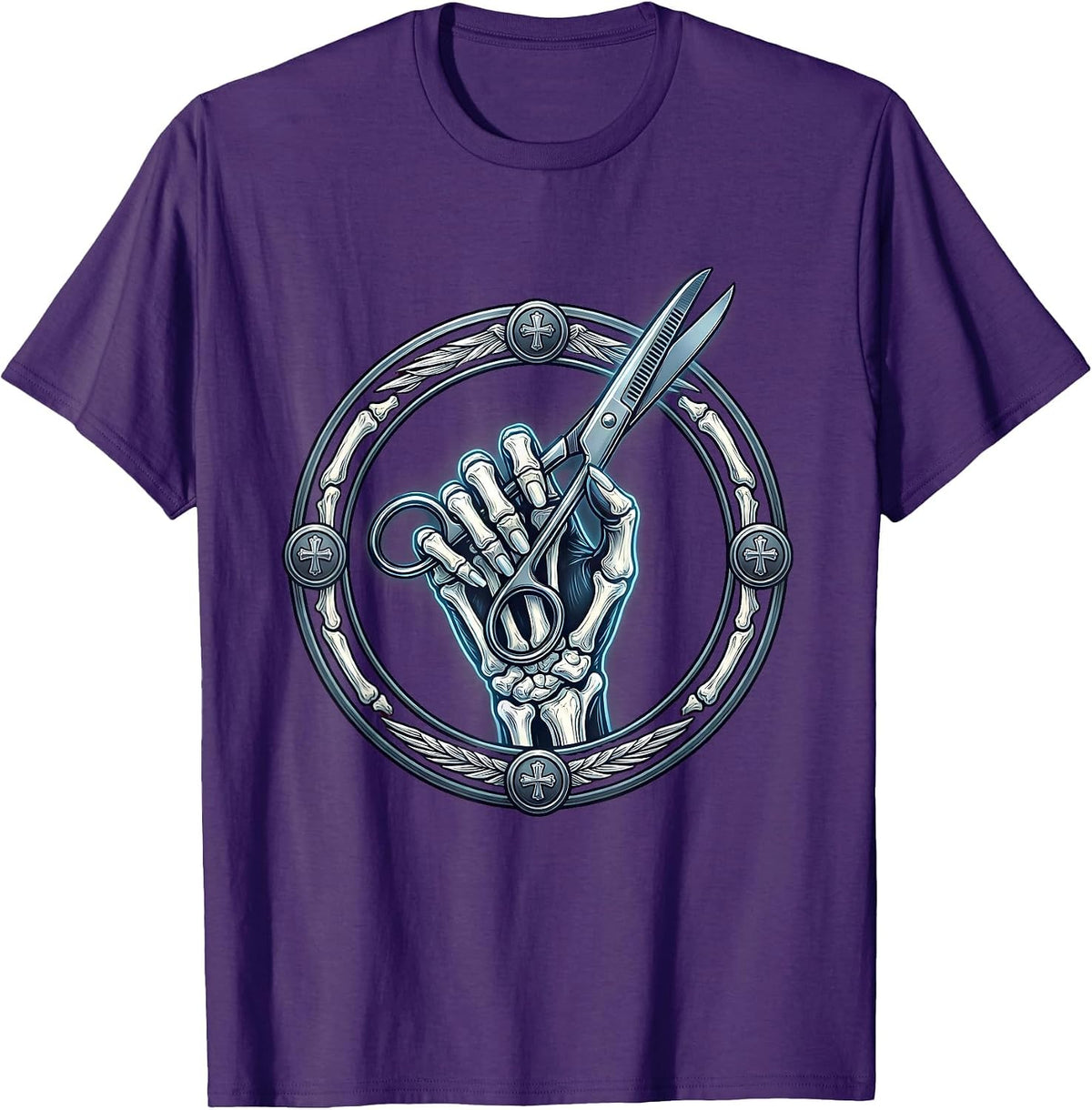 Men's X-Ray Hand Surgical Scissors Medical Assistant T-Shirt - Purple