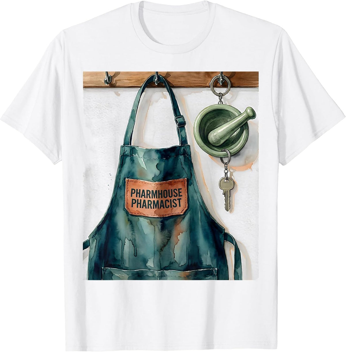 Pharmhouse Pharmacist Funny Pharmacy Tech Pharmacist Crew T-Shirt - White