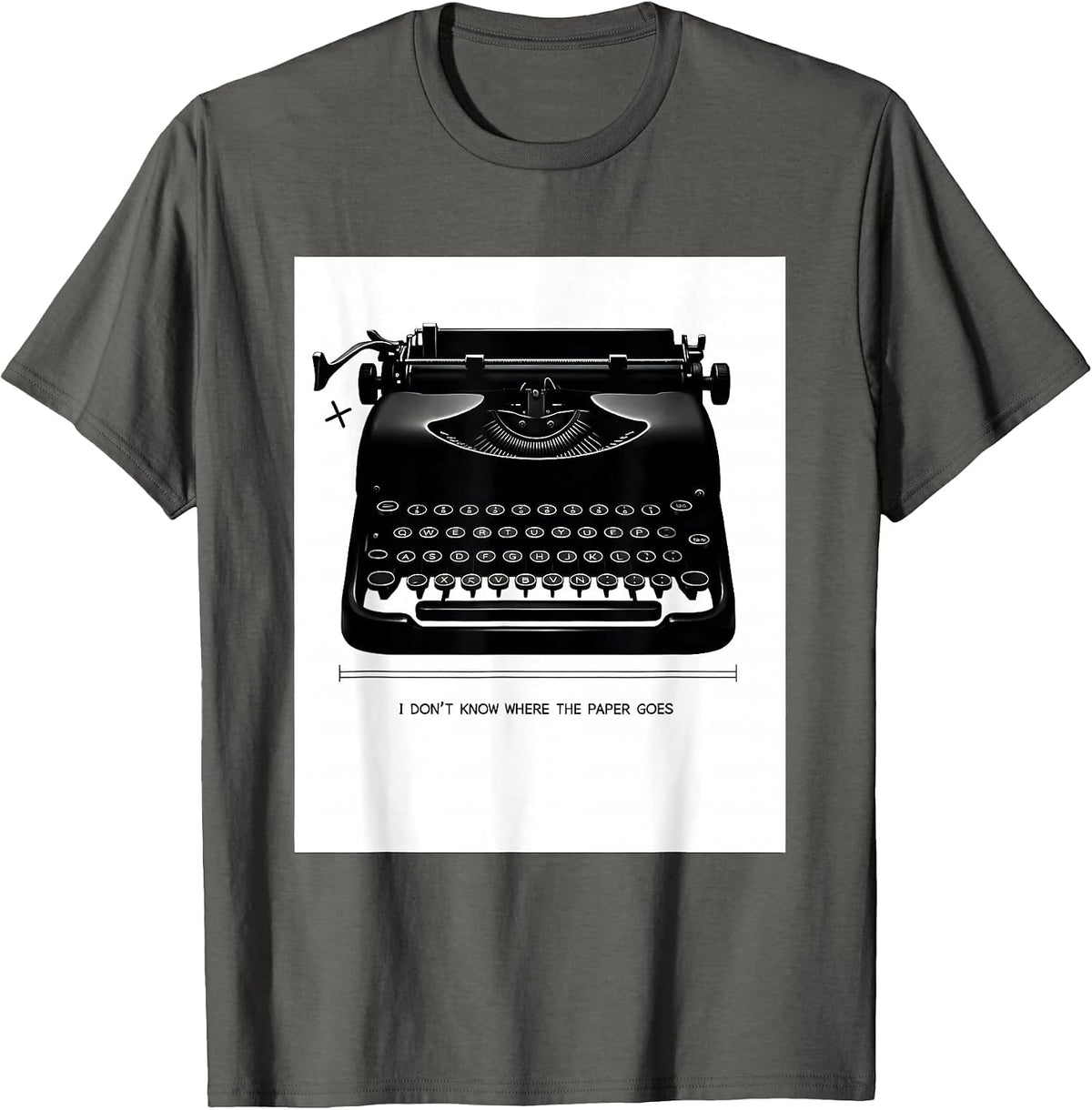 I Don't Know Where The Paper Goes Retro 80s 90s Party T-Shirt - Asphalt Grey