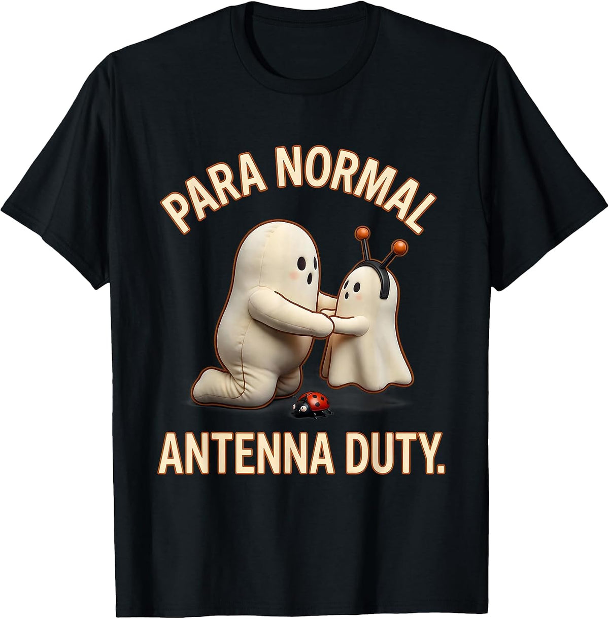 Men's Para Normal Antenna Duty Cute Ghost Para Teacher Halloween T-Shirt - Black