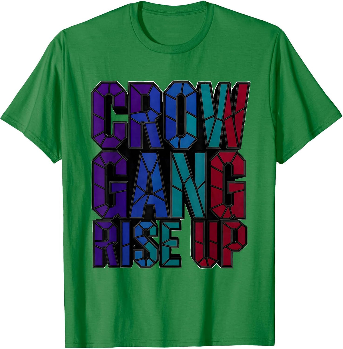 Men's Crow Gang Rise Up Bold Crow Graphic Design T-Shirt - Kelly Green