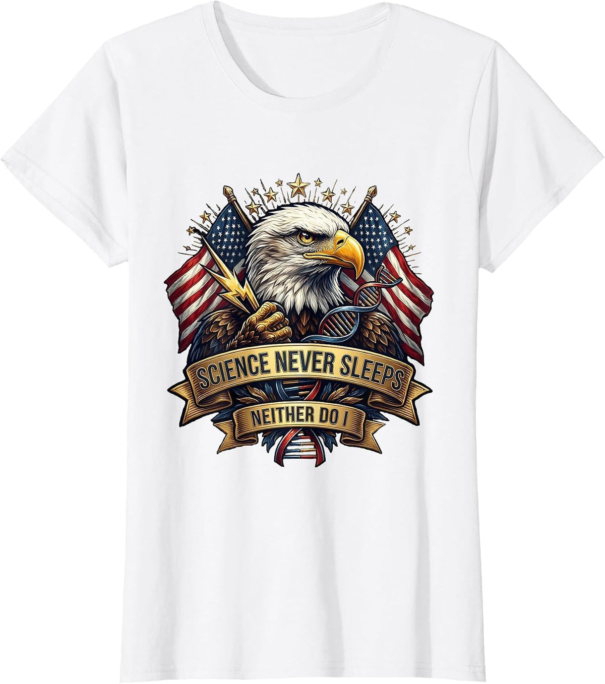 Science Never Sleeps Neither Do I Teacher Design T-Shirt - White