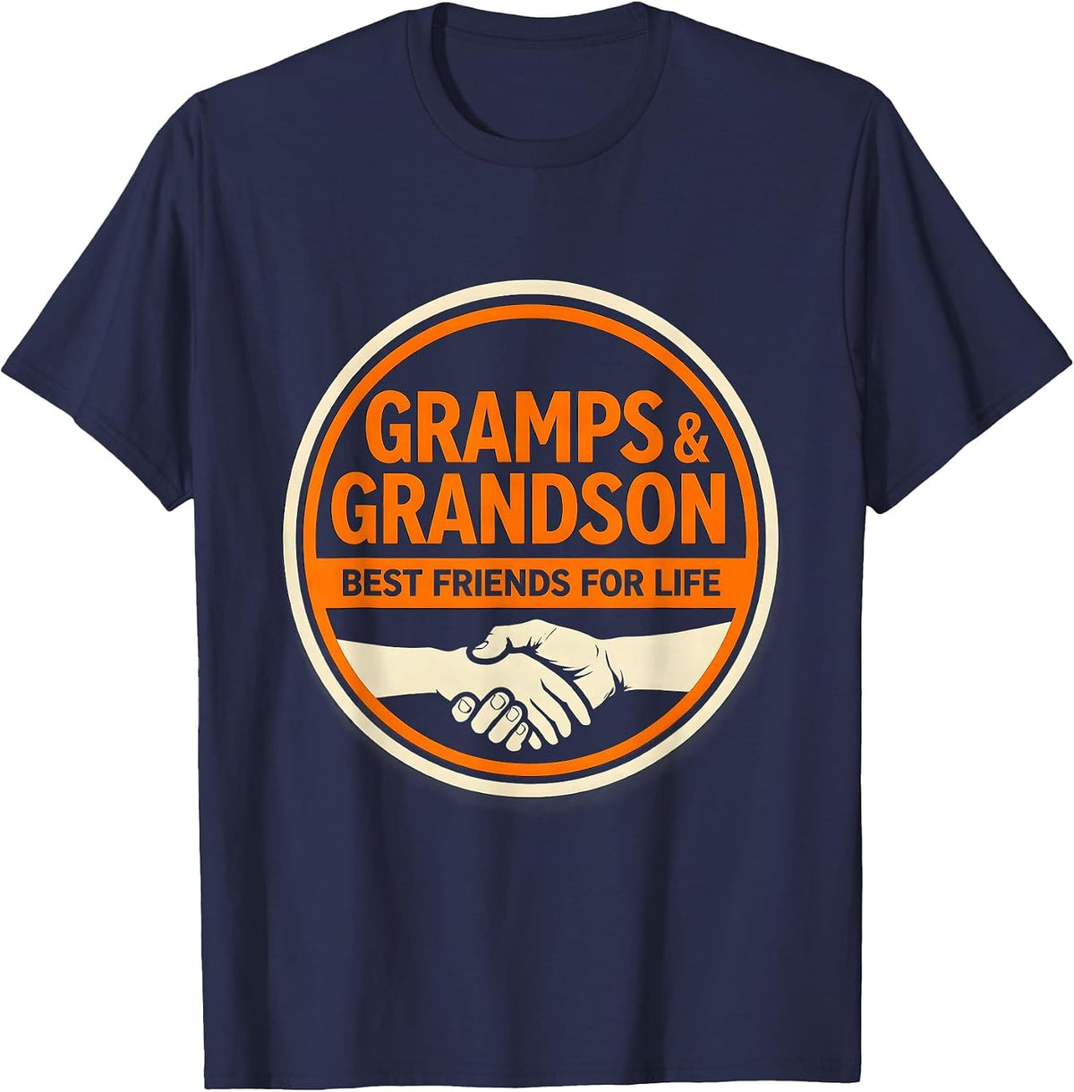 Gramps And Grandson Best Friends For Life Matching T-Shirt - Navy Blue