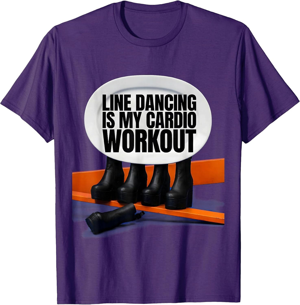 Men's Line Dancing Is My Cardio Workout Funny Dance Lover Humor T-Shirt - Purple