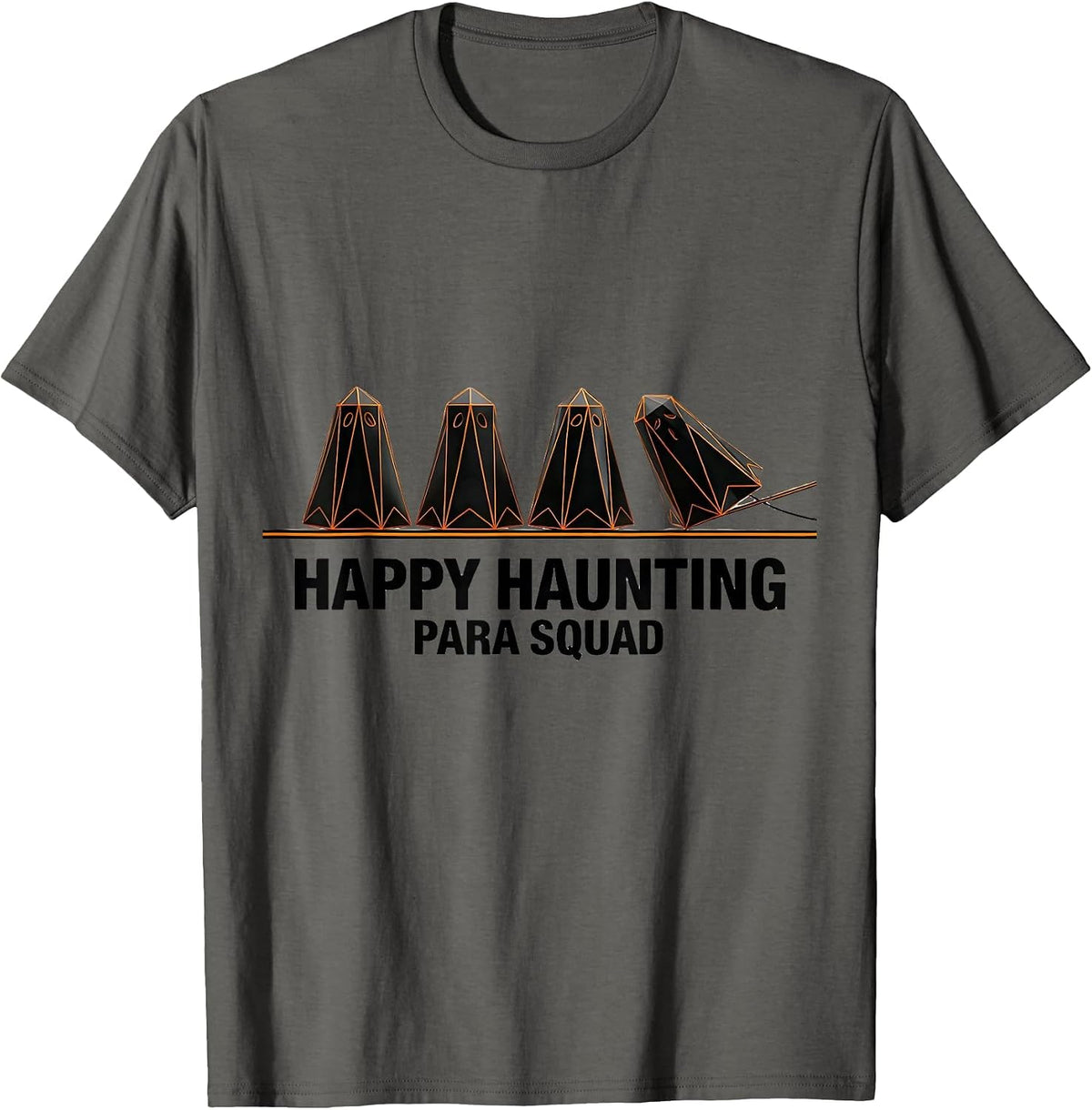 Men's Happy Haunting Para Squad Geometric Ghost SpED T-Shirt - Asphalt Grey