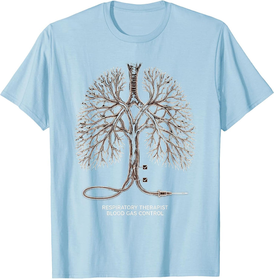 Men's Respiratory Therapist Blood Gas Control RT T-Shirt - Baby Blue