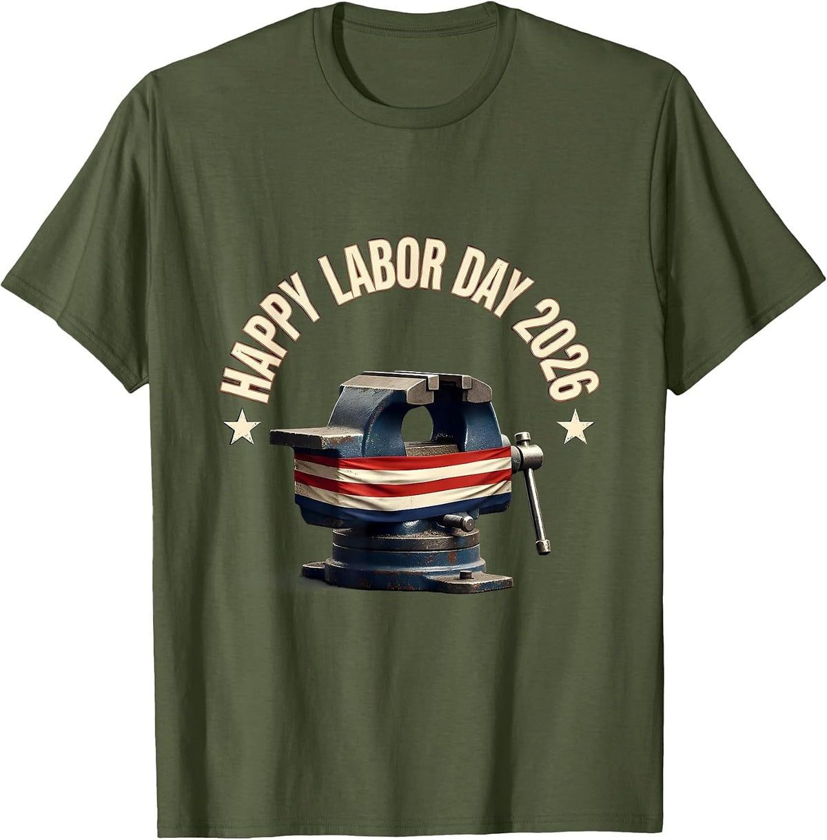 Happy Labor Day 2026 Patriotic Union Worker Pride Gift T-Shirt - Olive Green