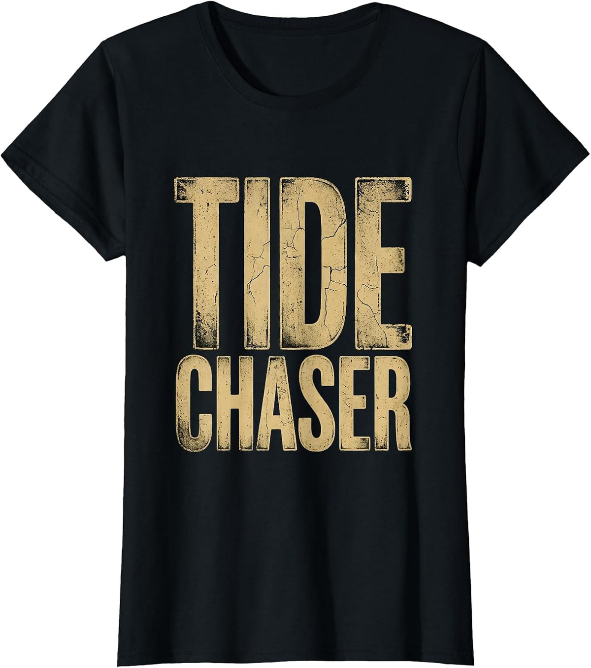 Tide Chaser Beach Men Coastal Wave Design T-Shirt - Black