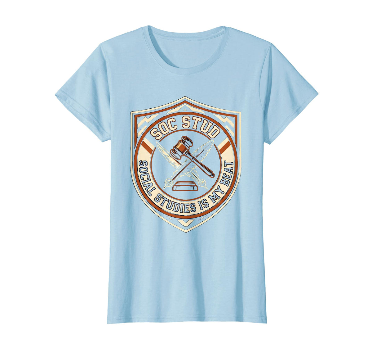 Mademark Social Studies Is My Beat Funny Teacher Back To School T-Shirt - Baby Blue