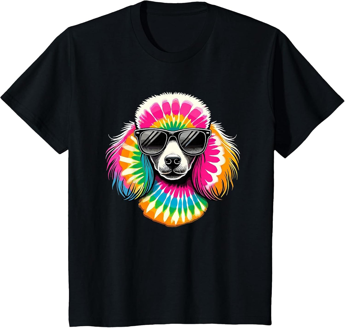 Tie Dye Art Sunglasses Poodle Dog Toy Poodles T-Shirt - Black