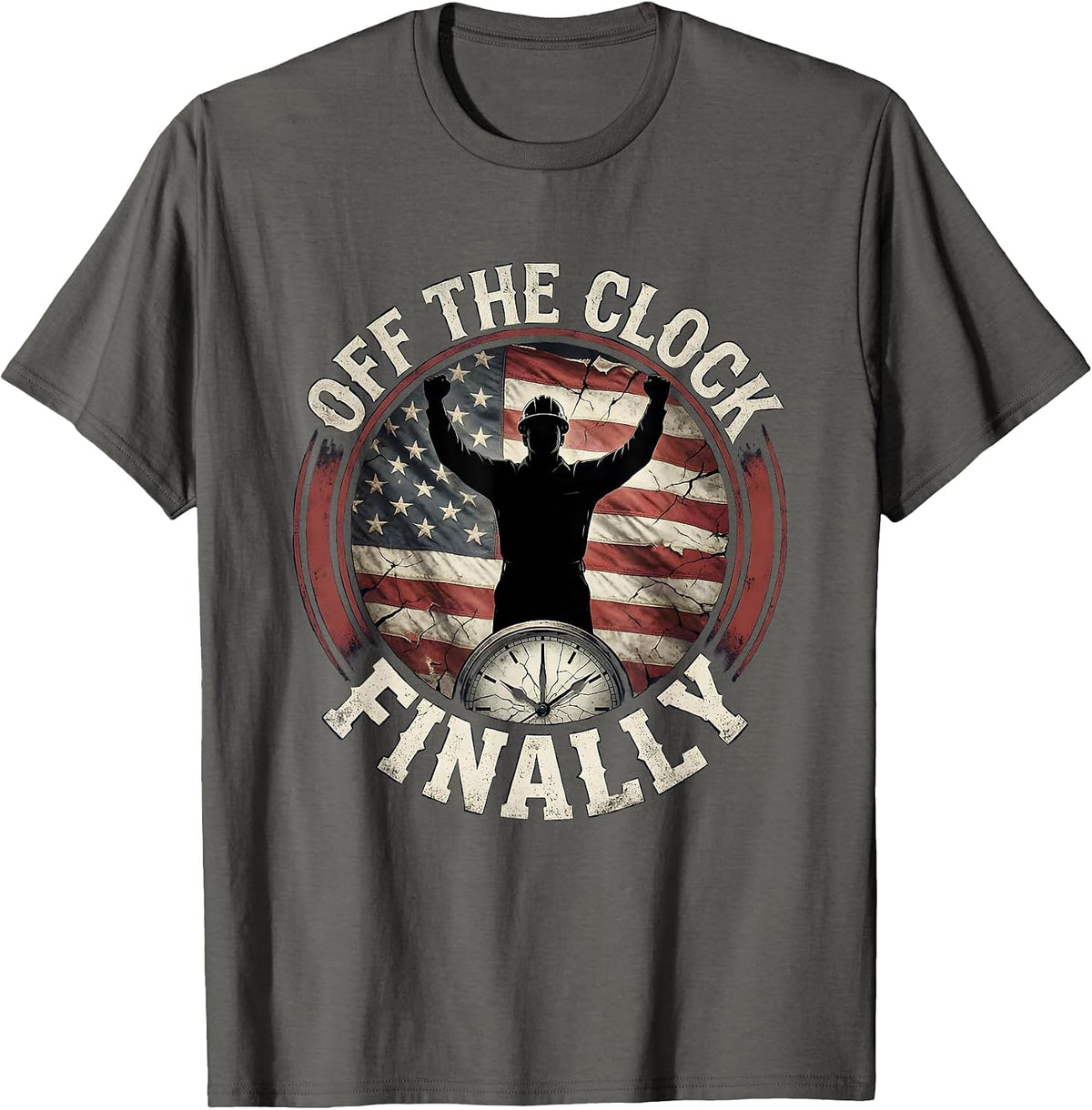 Men's Off the Clock Labor Day Happy Weekend Design T-Shirt - Asphalt Grey
