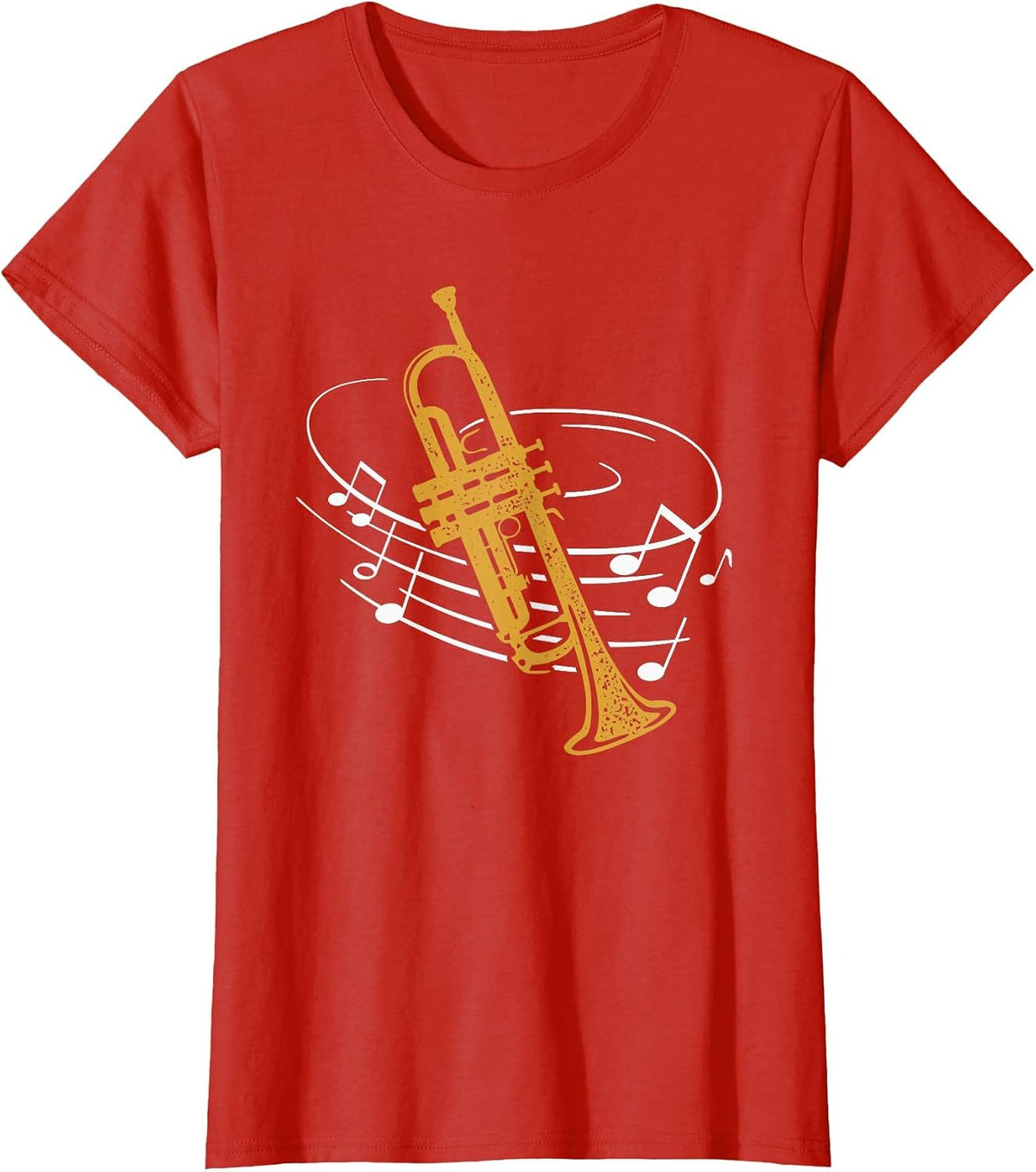 Trumpet Sheet Music Wind Music Orchestra Instrument Trumpet T-Shirt - Red