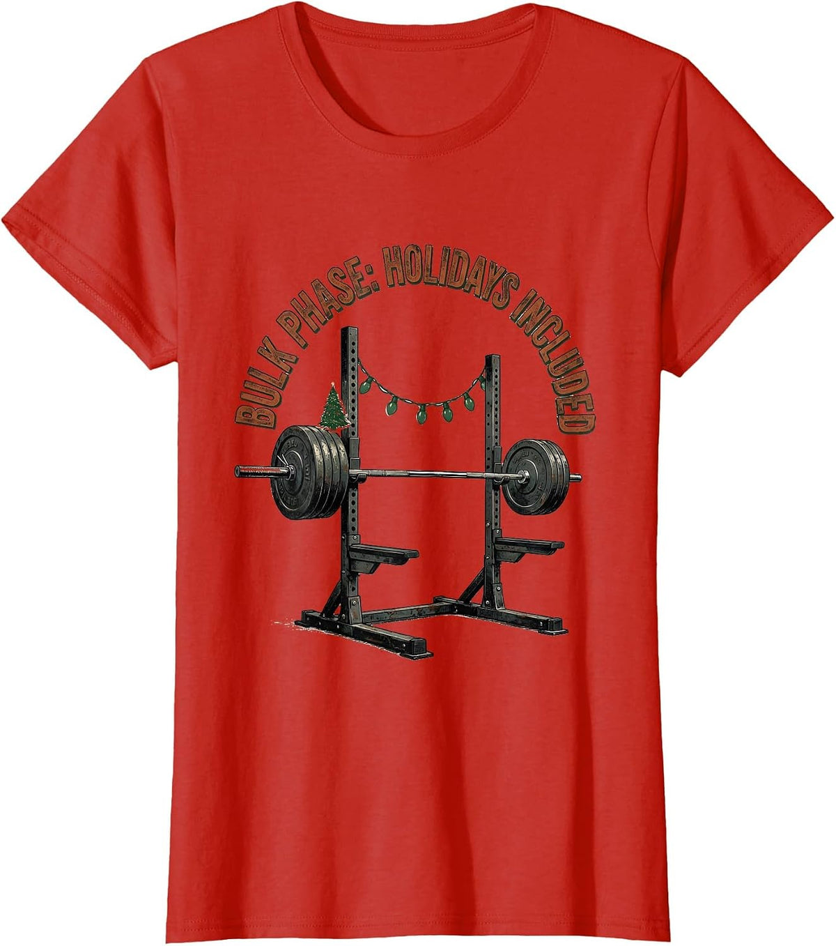 Bulk Phase: Holidays Included Vintage Weightlifting T-Shirt - Red