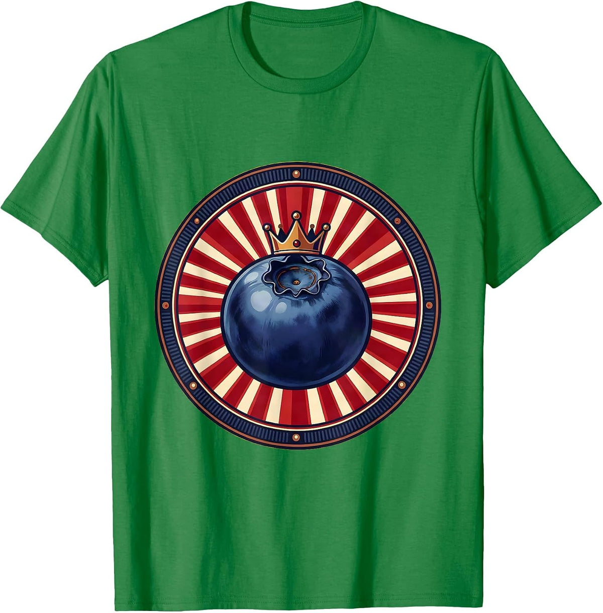 Men's Red White and Blueberry Sunburst Graphic T-Shirt - Kelly Green