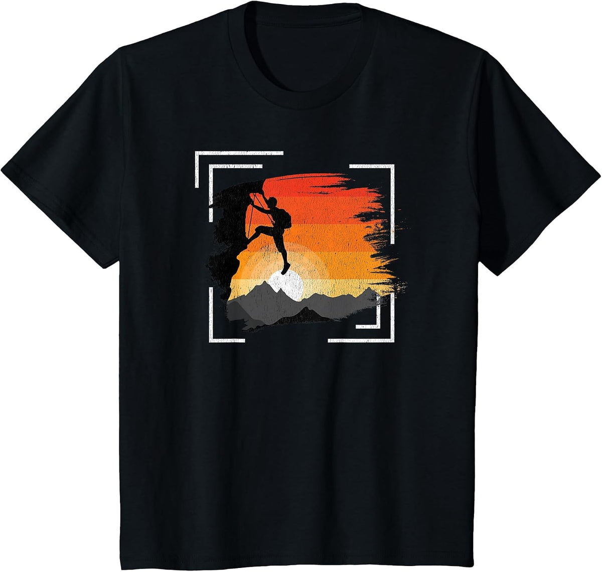 Retro Vintage Rock Climbing T Shirt Men Women Boy Girl Youth T-Shirt - Black