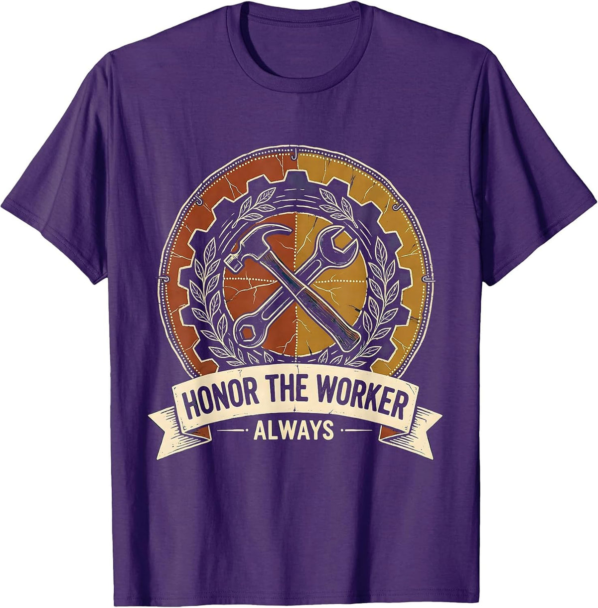 Honor the Worker Always Labor Day Design T-Shirt - Purple