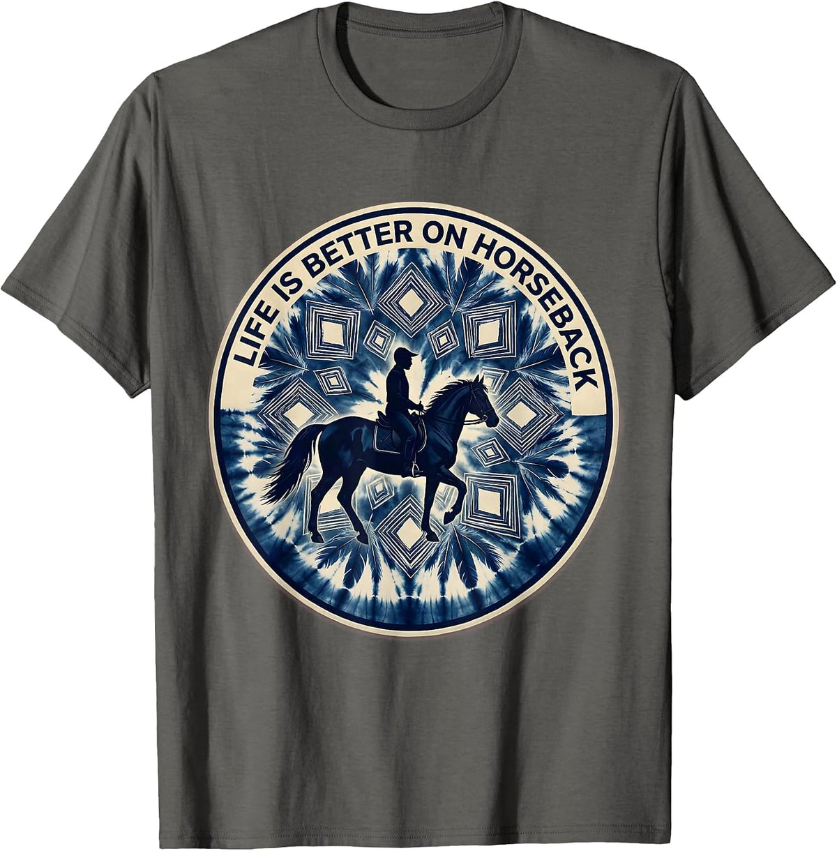 Life Is Better On Horseback Equestrian Design T-Shirt - Asphalt Grey