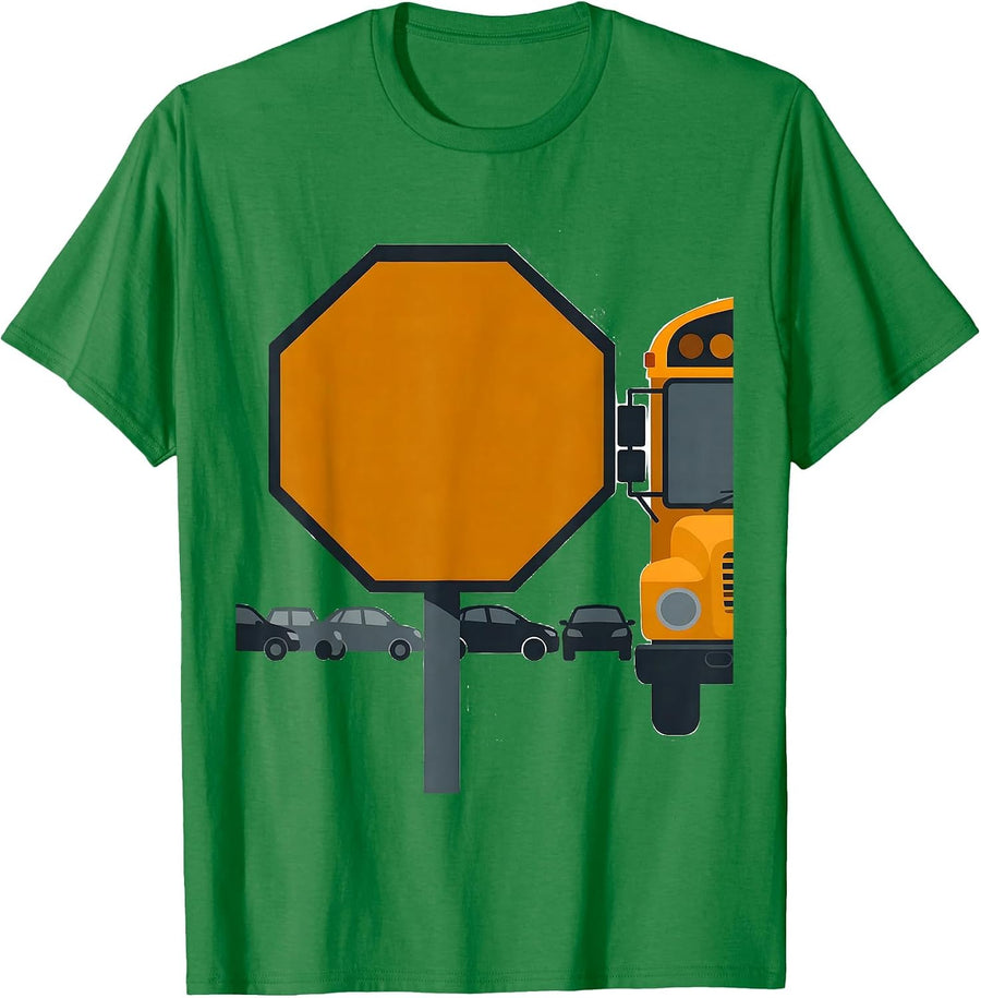 Men's School Bus Stop Arm Humor Driver Appreciation T-Shirt - Kelly Green
