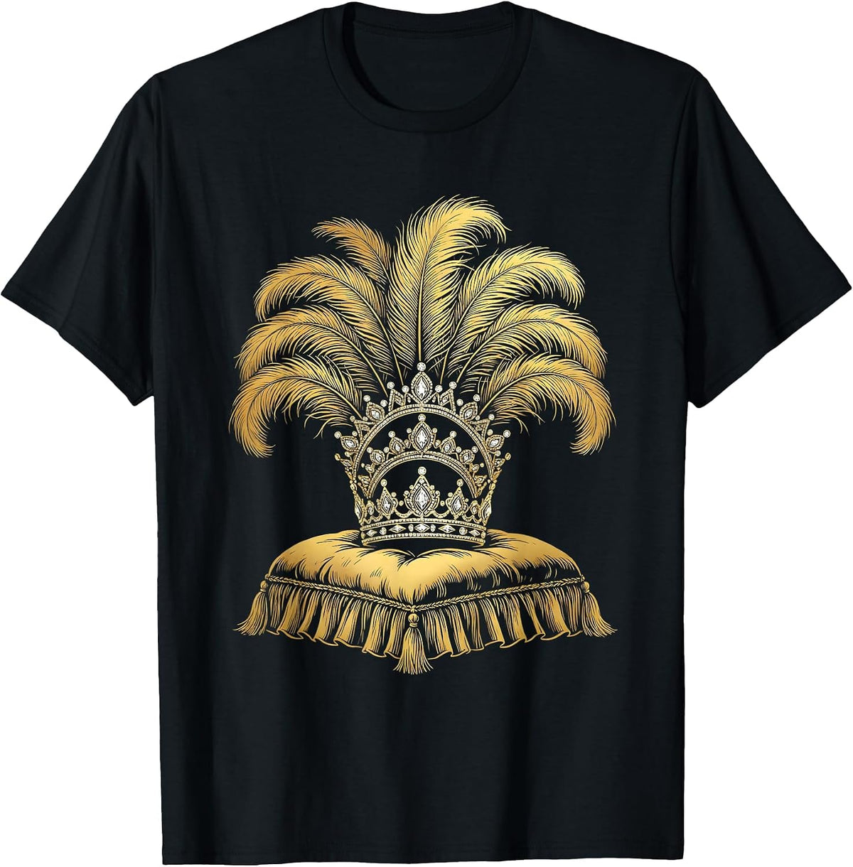 Men's Showgirl Crown on Velvet Cushion Graphic T-Shirt - Black