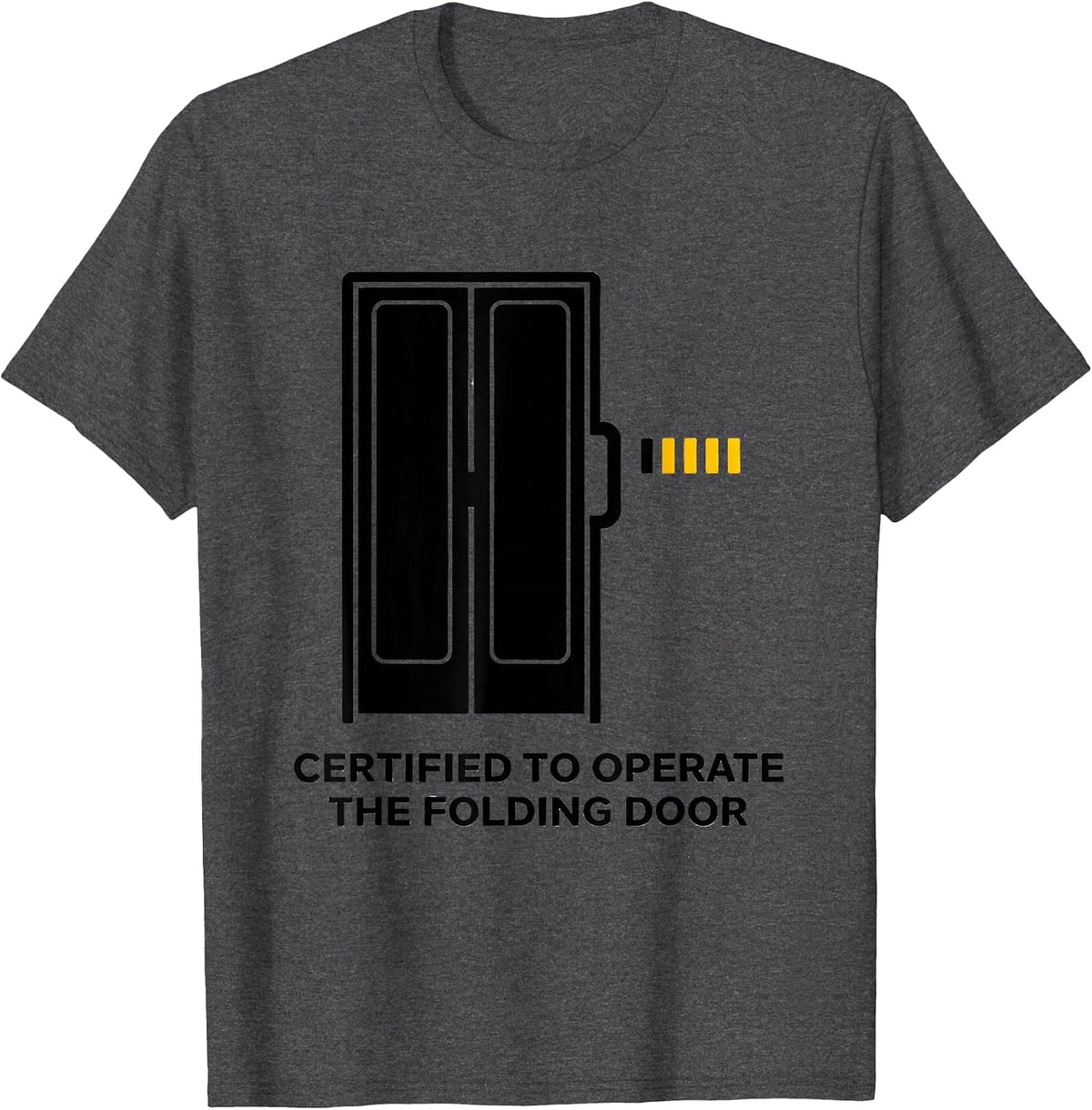Certified To Operate The Folding Door Funny School Bus T-Shirt - Dark Heather Grey