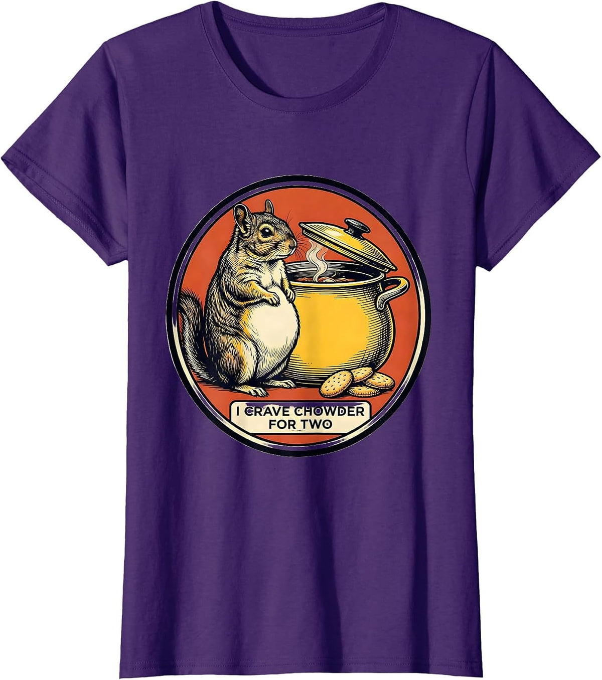 Women's Chowder Chinchilla I Crave Chowder For Two Funny T-Shirt - Purple