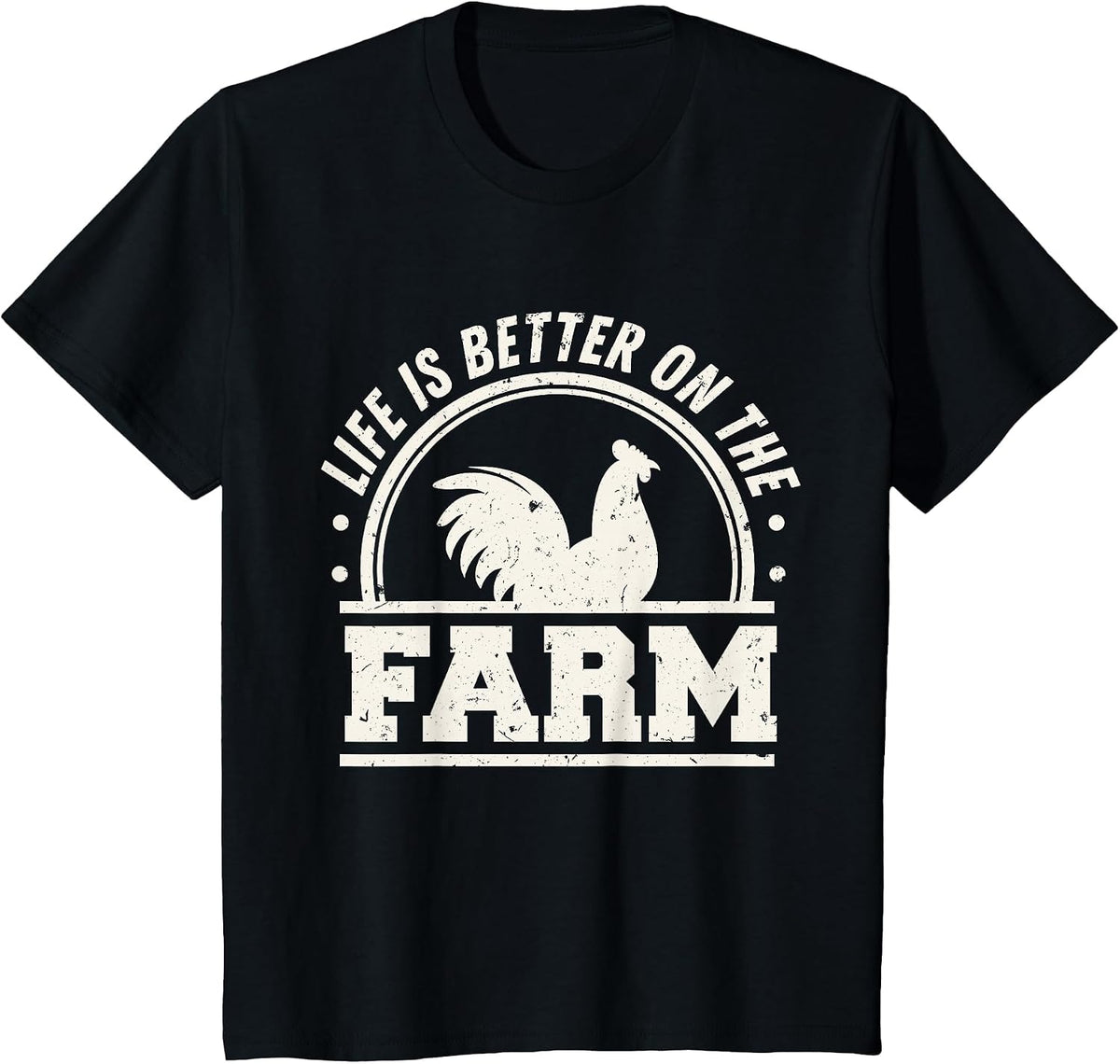Life is Better On The Farm Chicken T-Shirt - Black