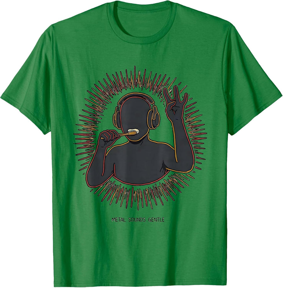 Men's Metal Sounds Gentle Funny Heavy Metal Fan Metalhead Humor T-Shirt - Kelly Green