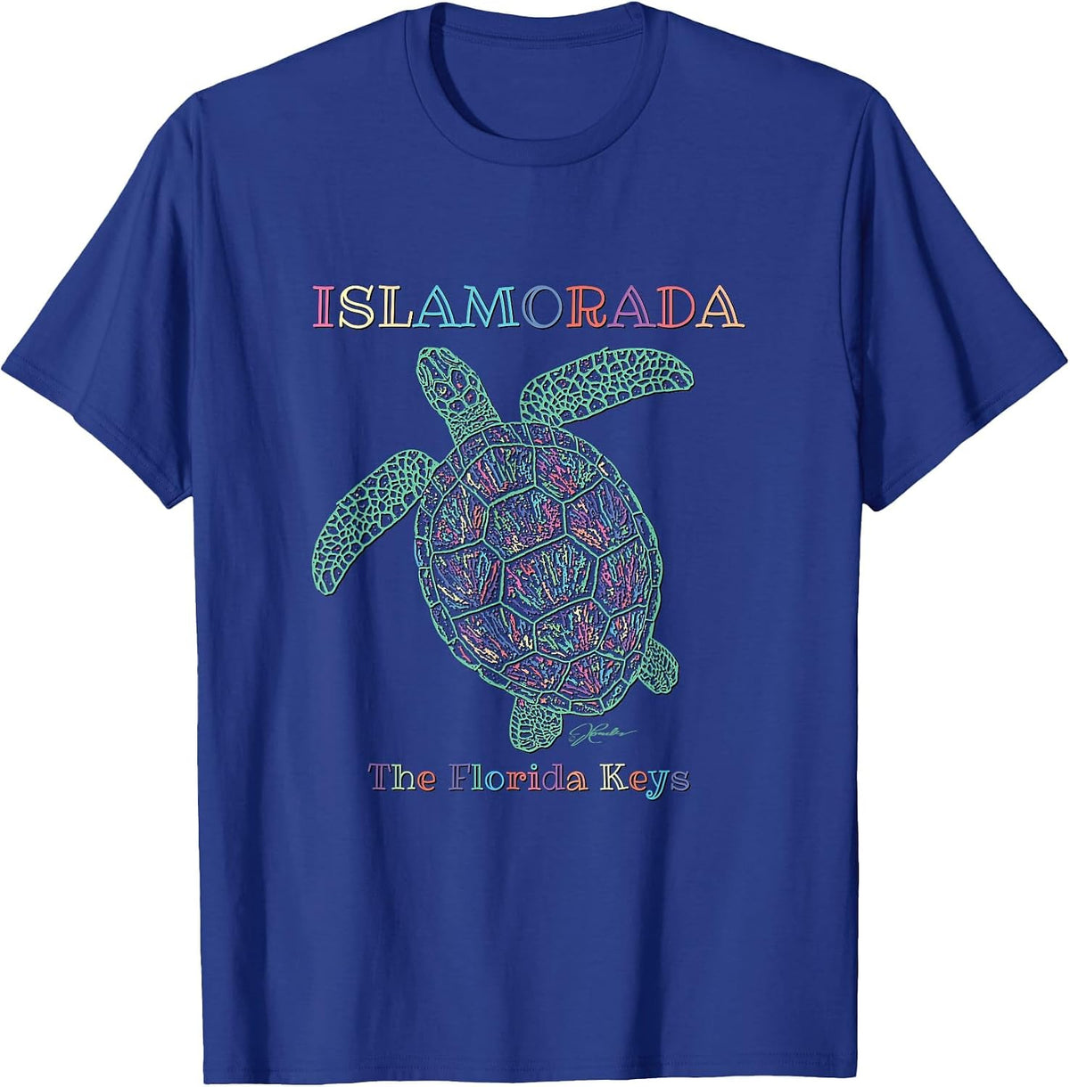 JCombs: Islamorada, The Florida Keys, Sea Turtle T-Shirt T-Shirt - Royal Blue