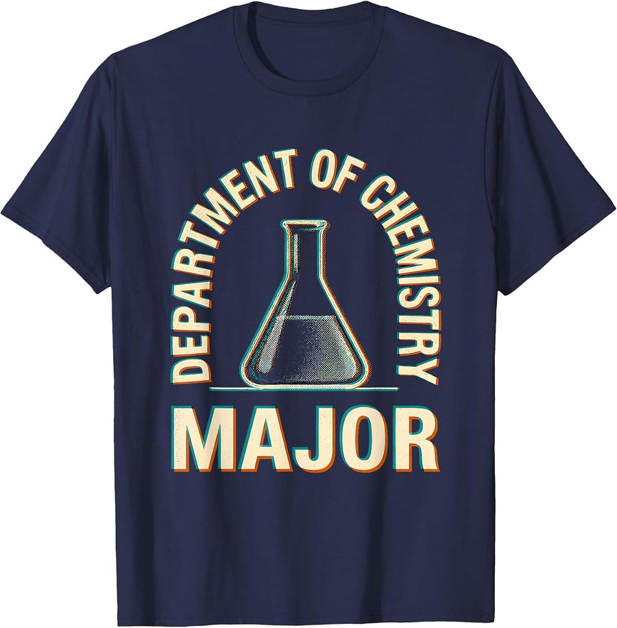 Department Of Chemistry Major Collegiate Alumni Student T-Shirt - Navy Blue