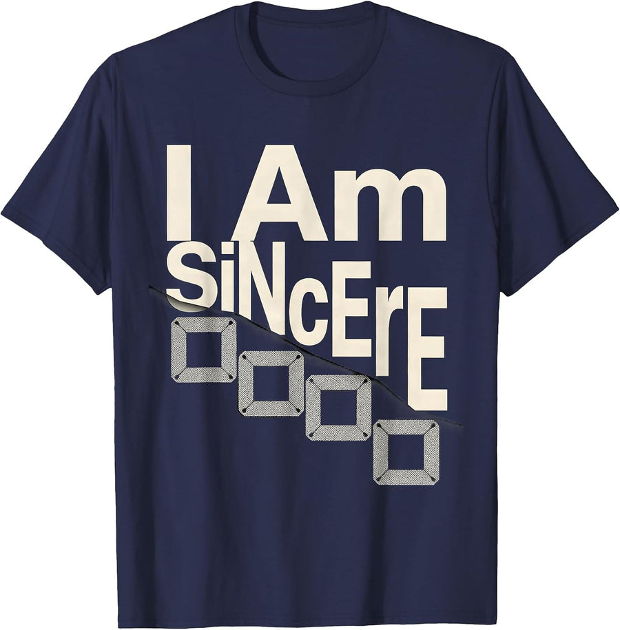 I Am SiNcErE Funny Chemistry Periodic Table Science Humor T-Shirt - Navy Blue