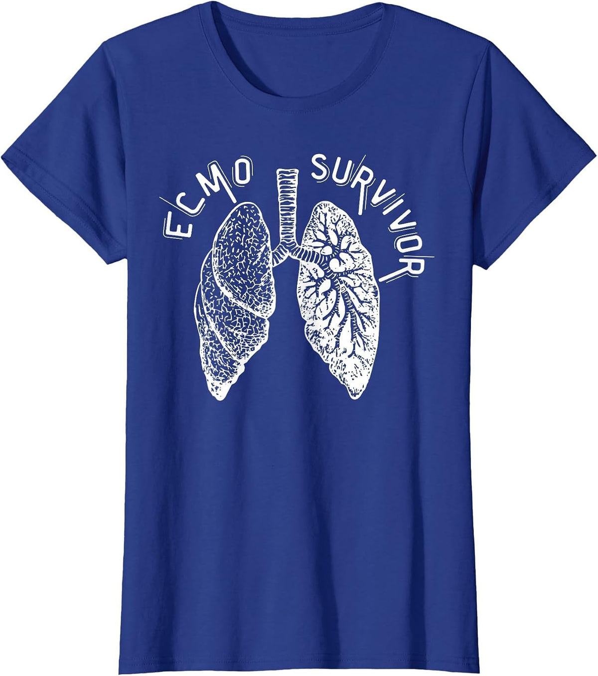 Retro Lungs ECMO Survivor ECMO Oxygenator Nurse Hospital T-Shirt - Royal Blue