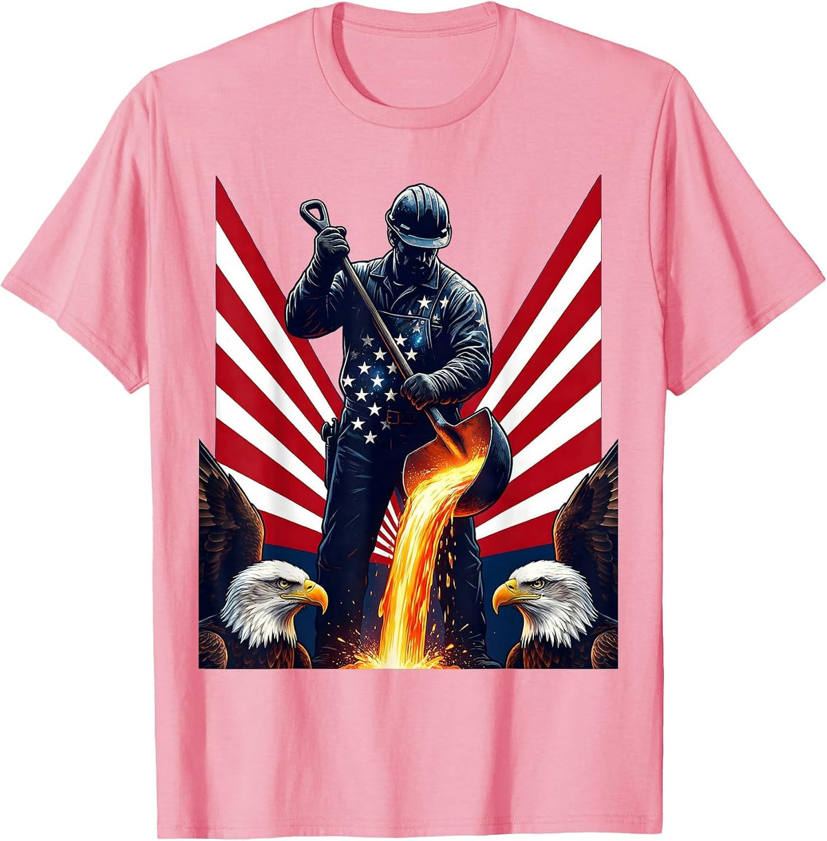 Men's Steelworker Molten Metal Foundry Graphic T-Shirt - Pink