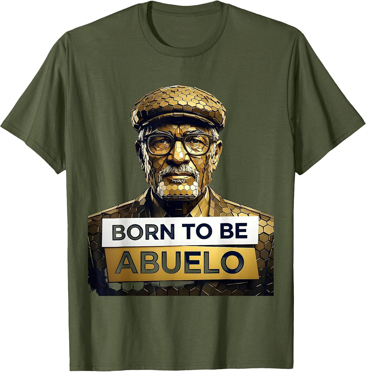 Born to Be Abuelo Proud Grandfather Design T-Shirt - Olive Green