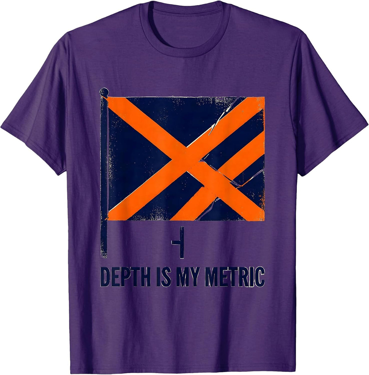Depth Is My Metric Vintage Scuba Diving Enthusiast Gift T-Shirt - Purple