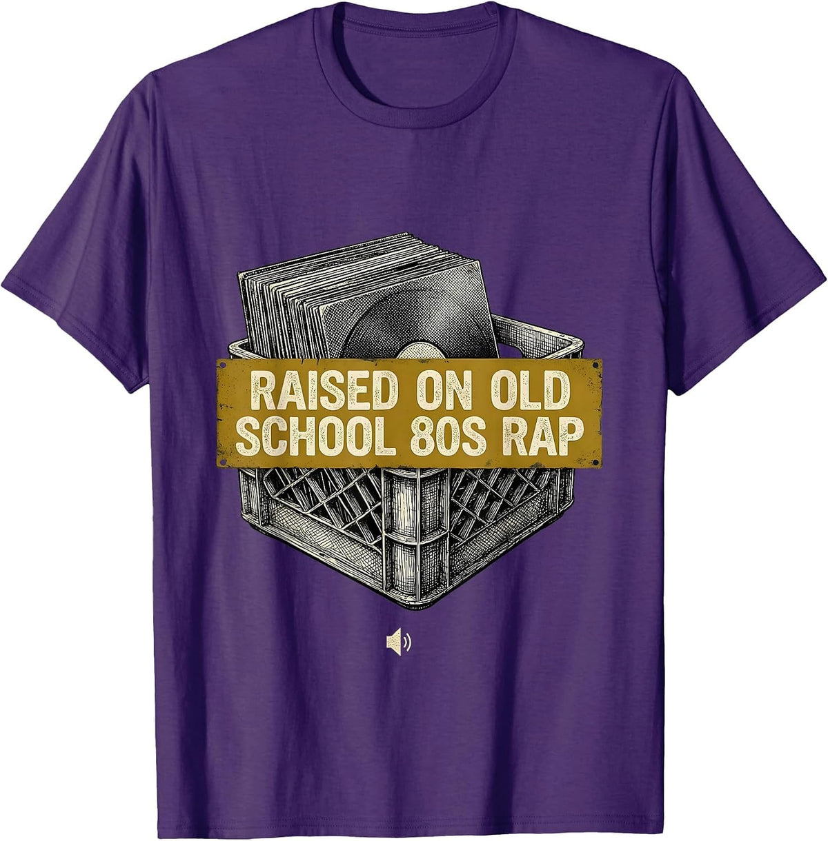 Raised On Old School 80s Rap Retro Street Hip Hop T-Shirt - Purple