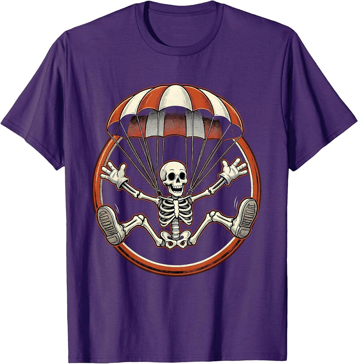 Men's Skeleton Skydiving Parachute Never Better Design T-Shirt - Purple