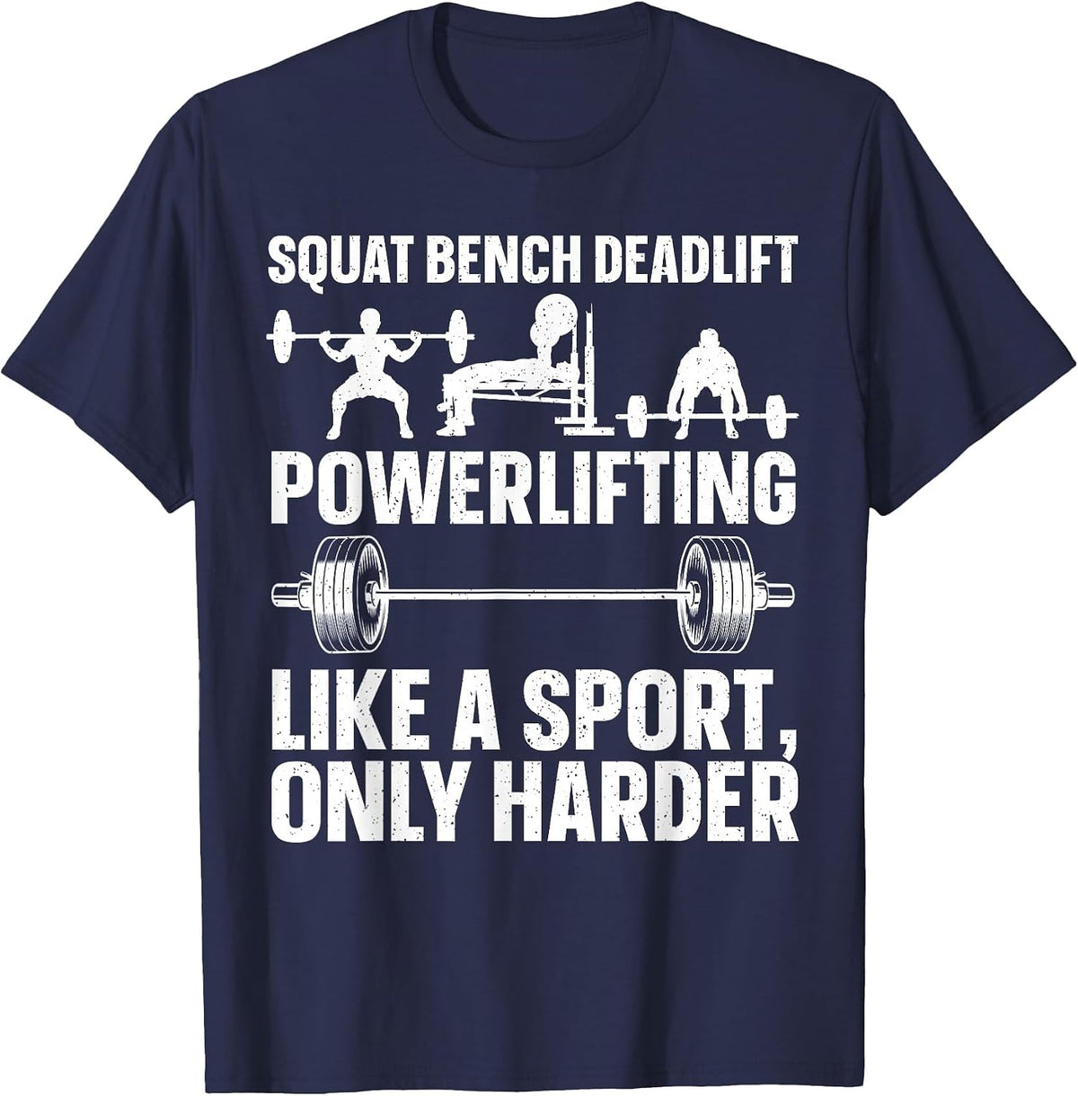Powerlifting Design for Men Women Weightlifter Power Lifting T-Shirt - Navy Blue