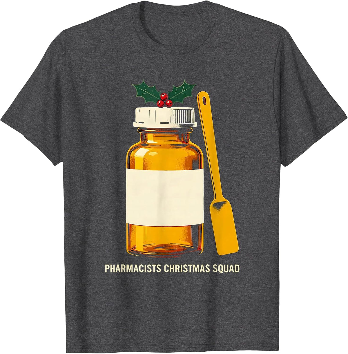 Pharmacists Christmas Squad Funny Pharmacy Squad Holiday T-Shirt - Dark Heather Grey