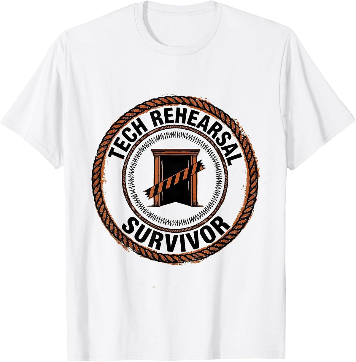 Men's Tech Rehearsal Survivor Funny Musical Theatre Kid Theater T-Shirt - White