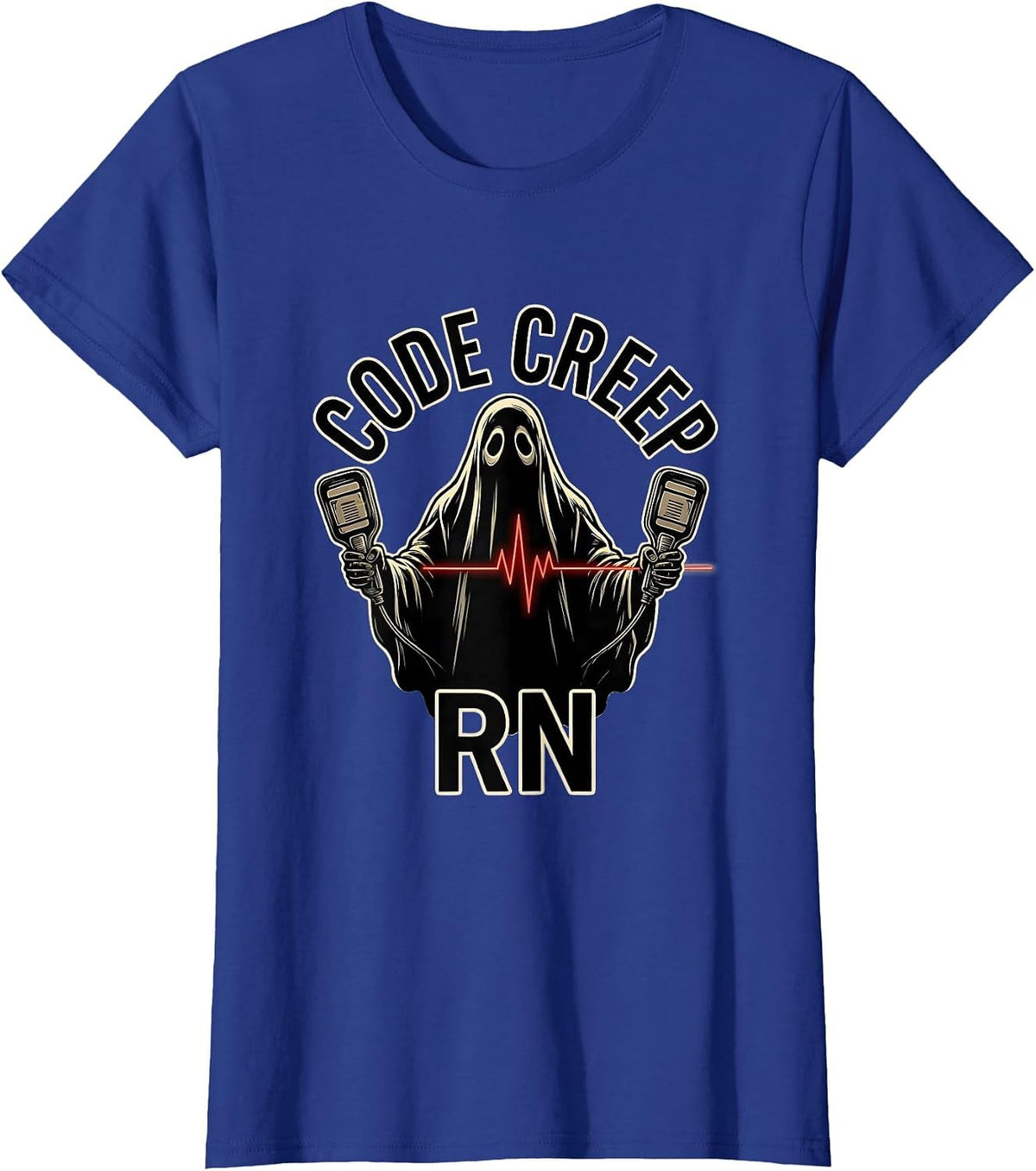 Women's Code Creep RN Funny Halloween Nurse Medical Humor T-Shirt - Royal Blue