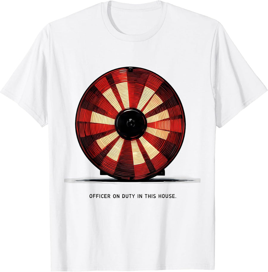 Men's Officer On Duty In This House Funny Police Officer Gift T-Shirt - White