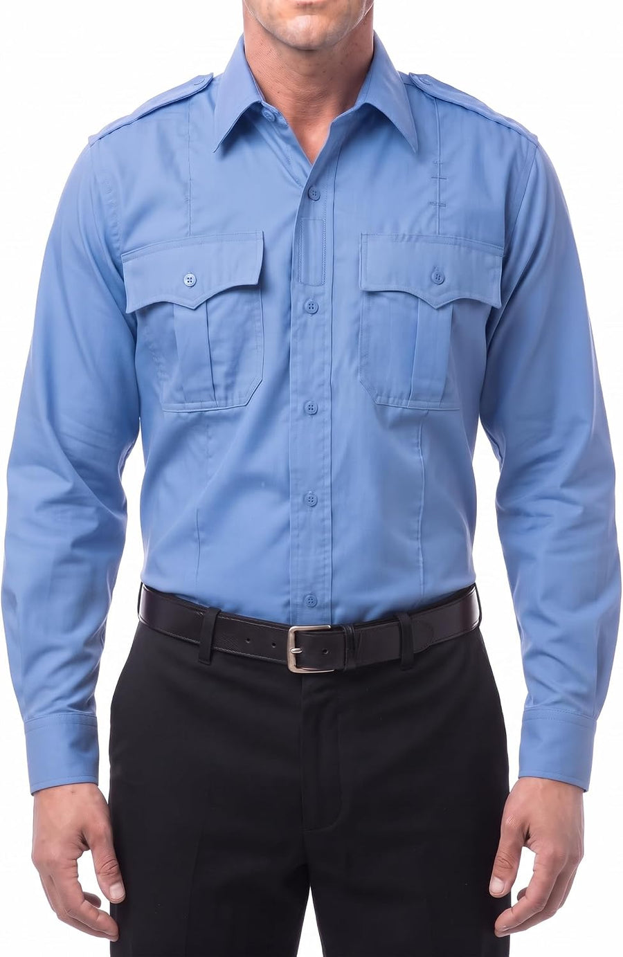 First Class Men’s Tactical Long Sleeve Uniform Shirt – 4 Pocket, Breathable, Underarm & Yoke Mesh Vent, Lightweight Workwear