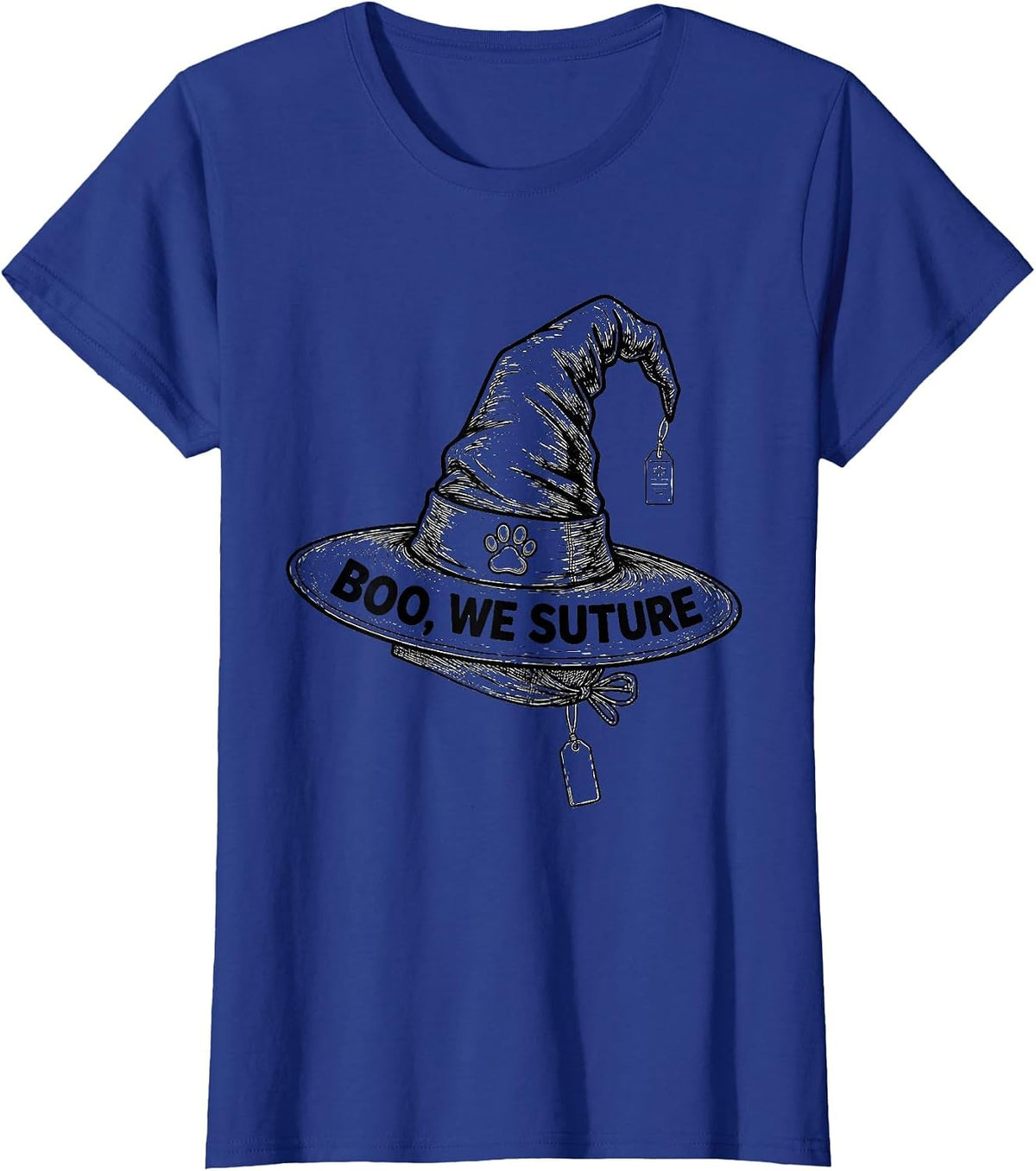 Women's Boo We Suture Funny Vet Tech Halloween Veterinary Crew T-Shirt - Royal Blue