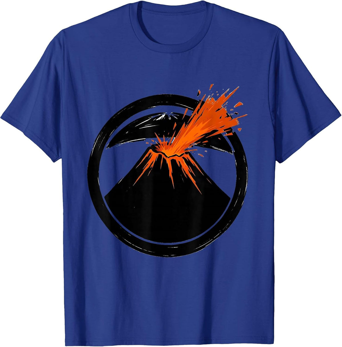 Volcano Erupting Snow Globe Graphic T-Shirt - Royal Blue