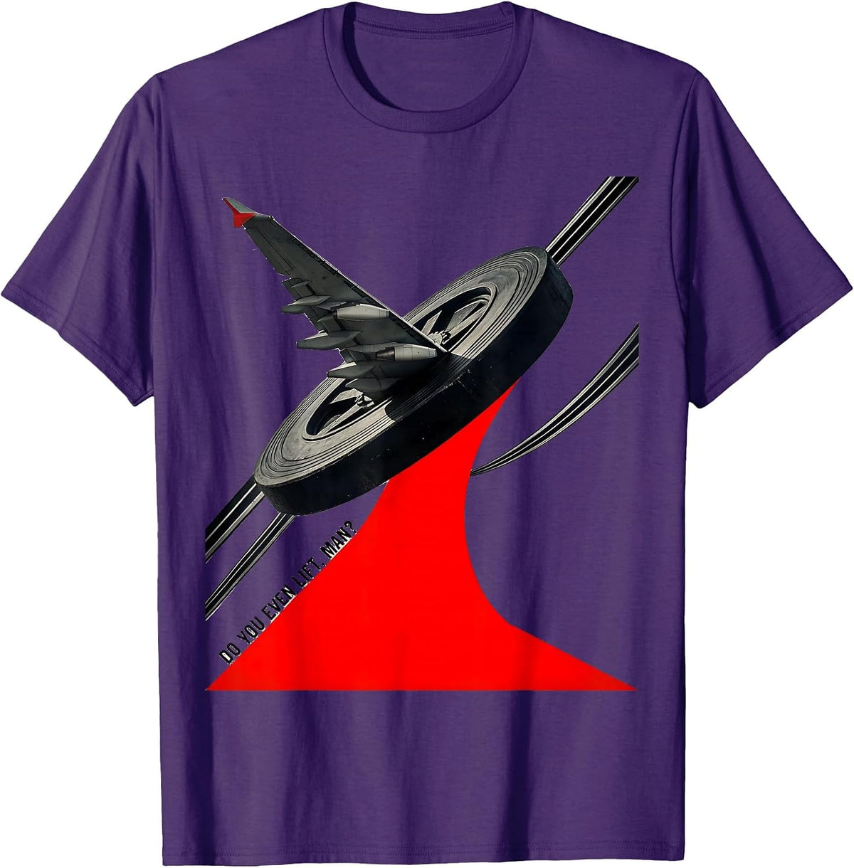 Do You Even Lift, Man? Funny Skiing Snowboarding Aerospace T-Shirt - Purple