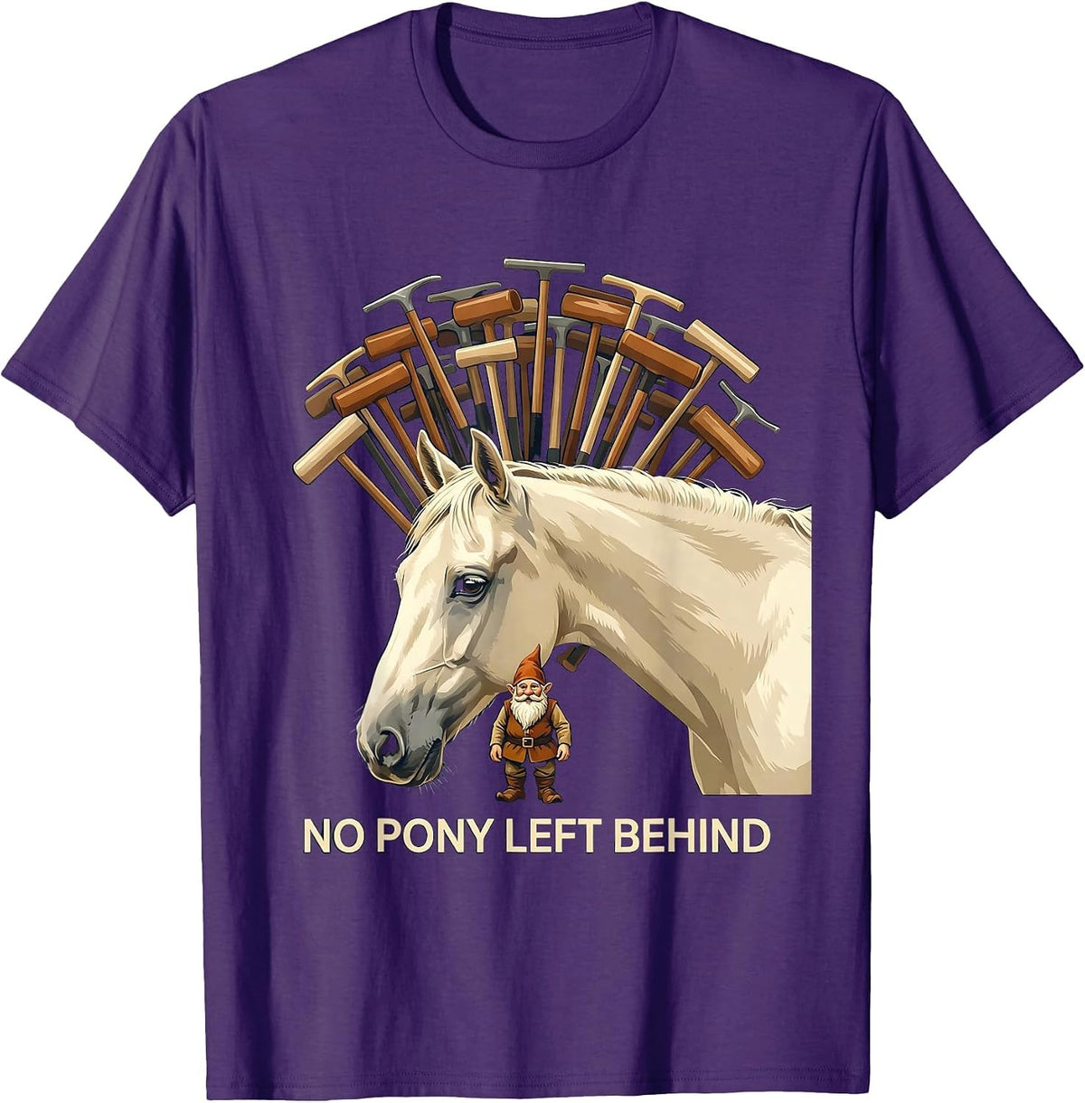 No Pony Left Behind Polo Player Equestrian Sport Fan T-Shirt - Purple