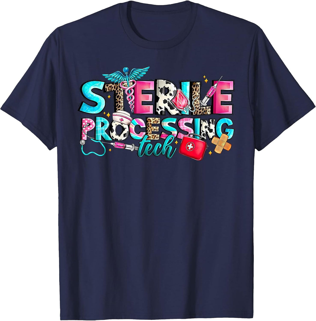 Sterile Processing Tech Western Nurse Sterile Processing T-Shirt - Navy Blue