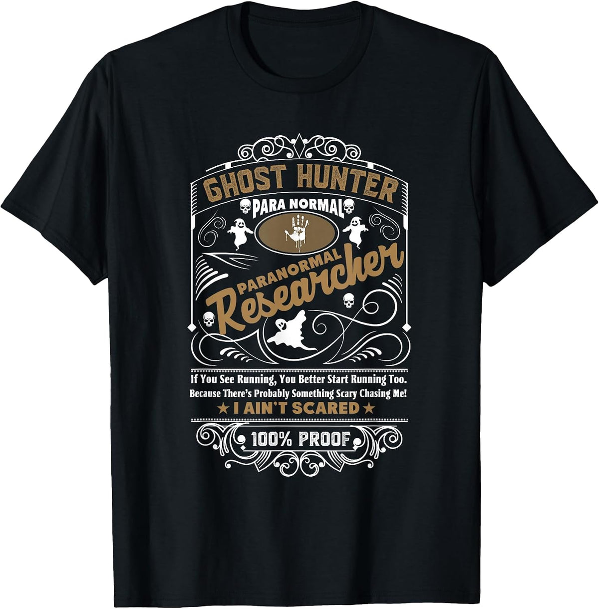 Ghost Hunter Paranormal Vintage Whisky Style T-Shirt - Black